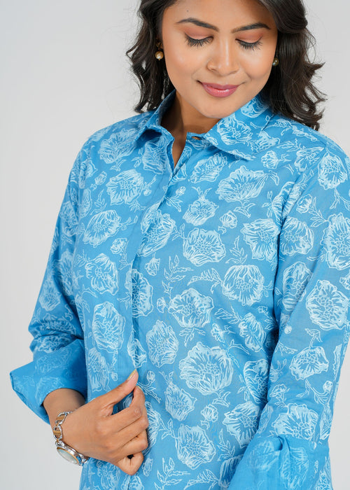 Block Printed Cotton Women's Shirt