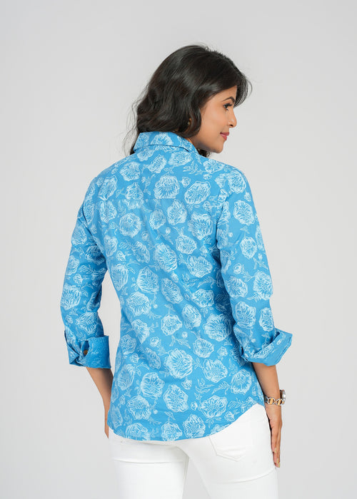 Block Printed Cotton Women's Shirt