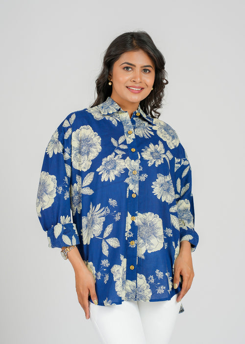 Block Printed Cotton Women's Shirt