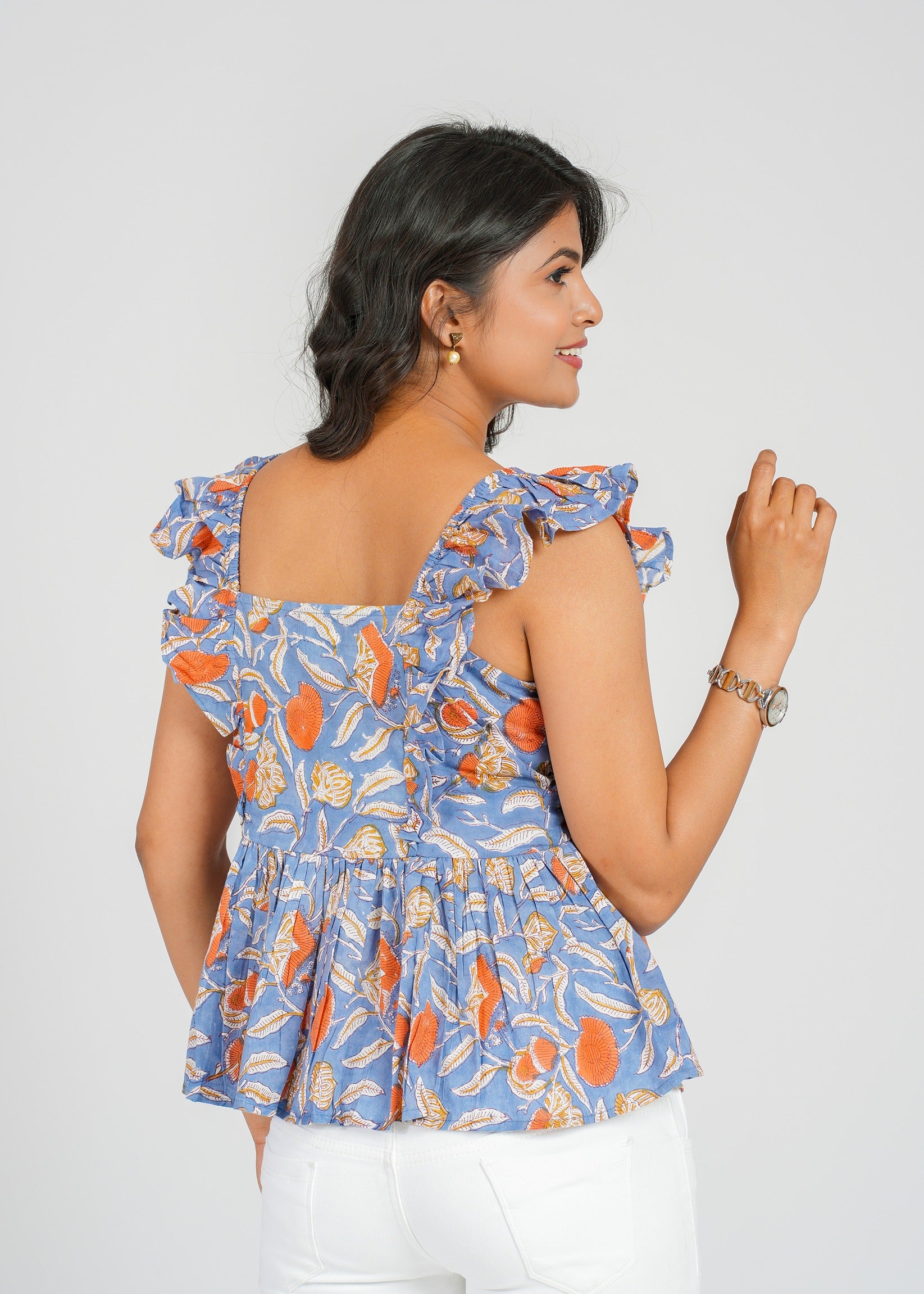 Block Printed Cotton Short Top