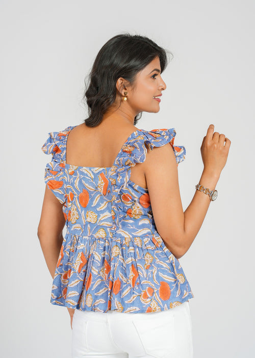 Block Printed Cotton Short Top
