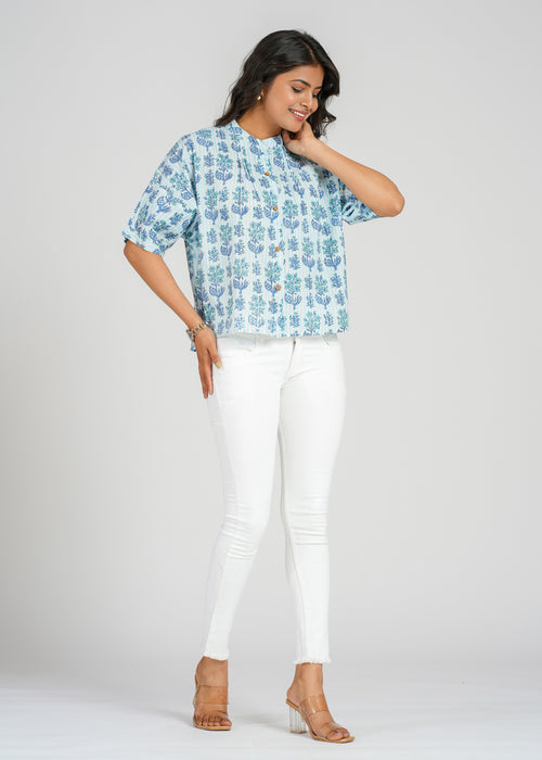 Block Printed Cotton Short Top