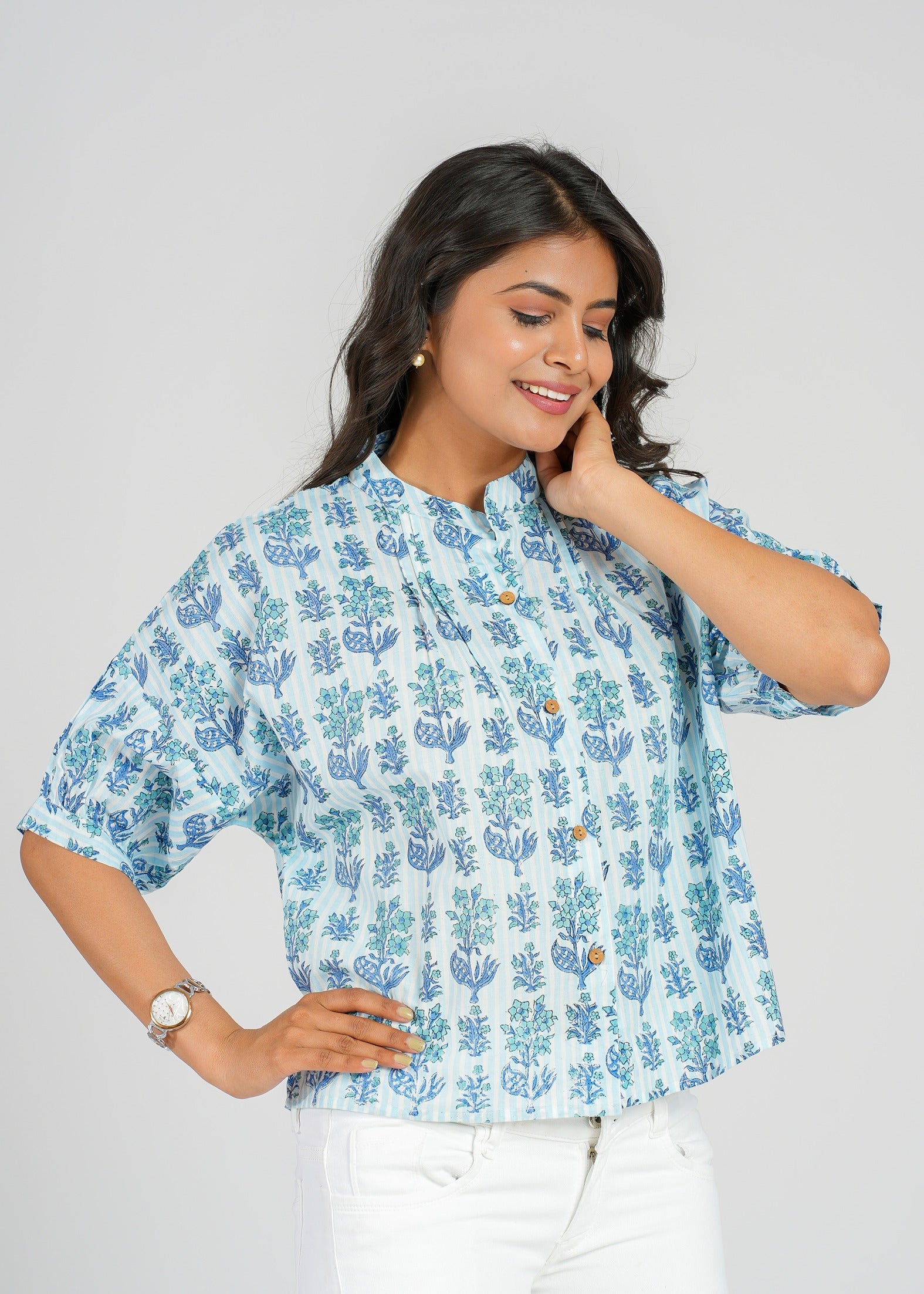Block Printed Cotton Short Top