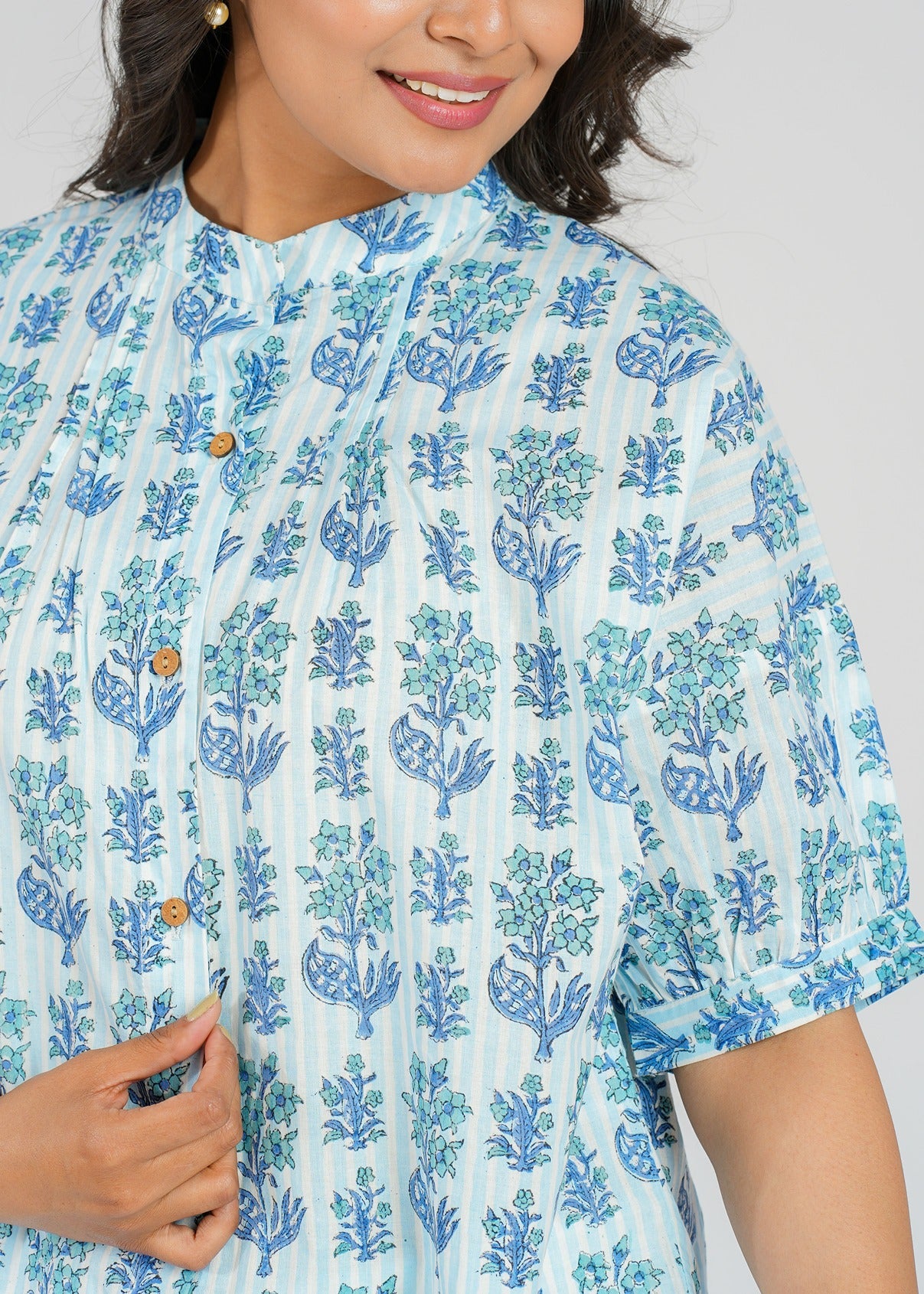 Block Printed Cotton Short Top
