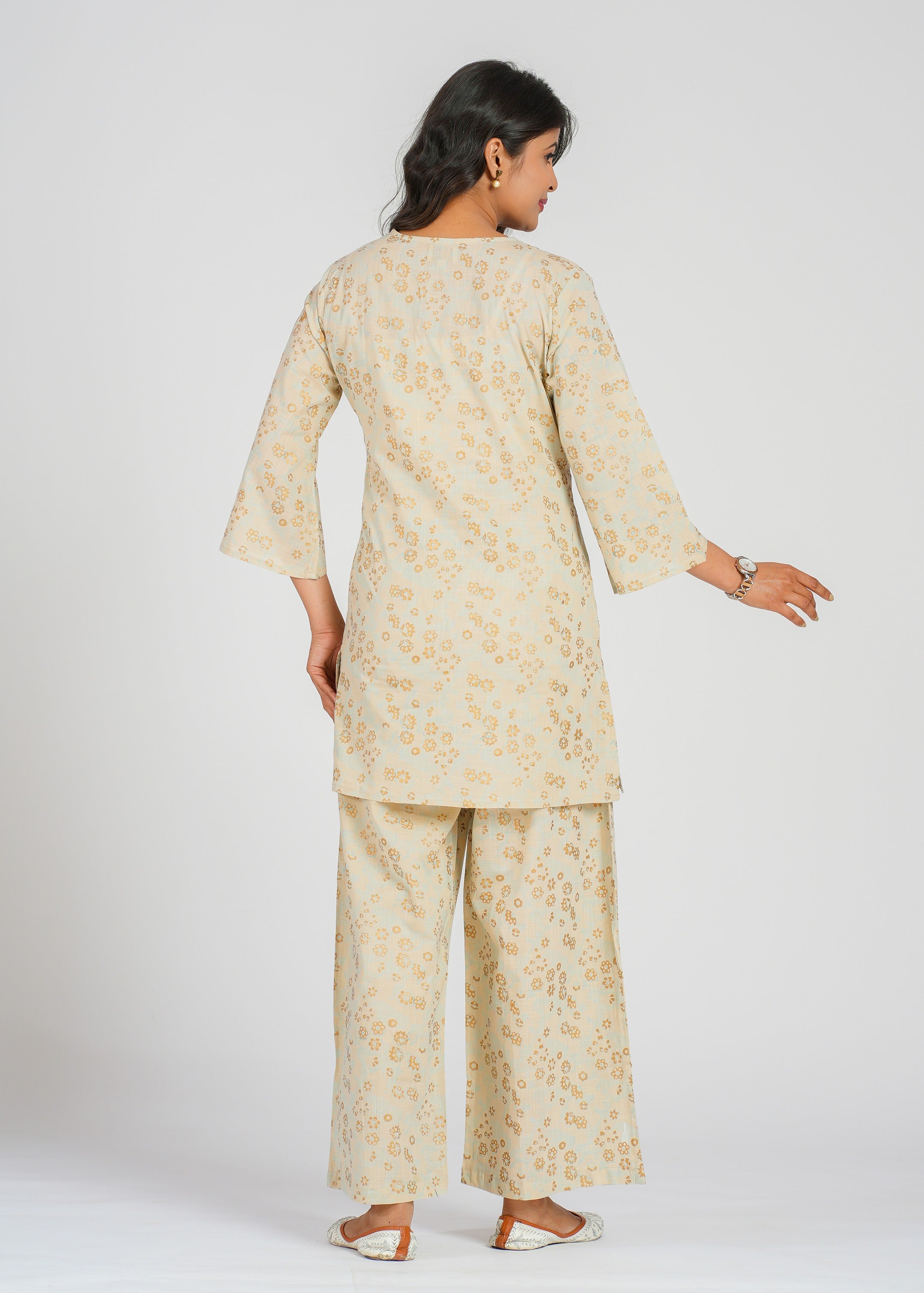 Golden Floral Co-Ord Set
