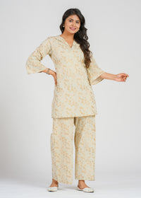 Golden Floral Co-Ord Set