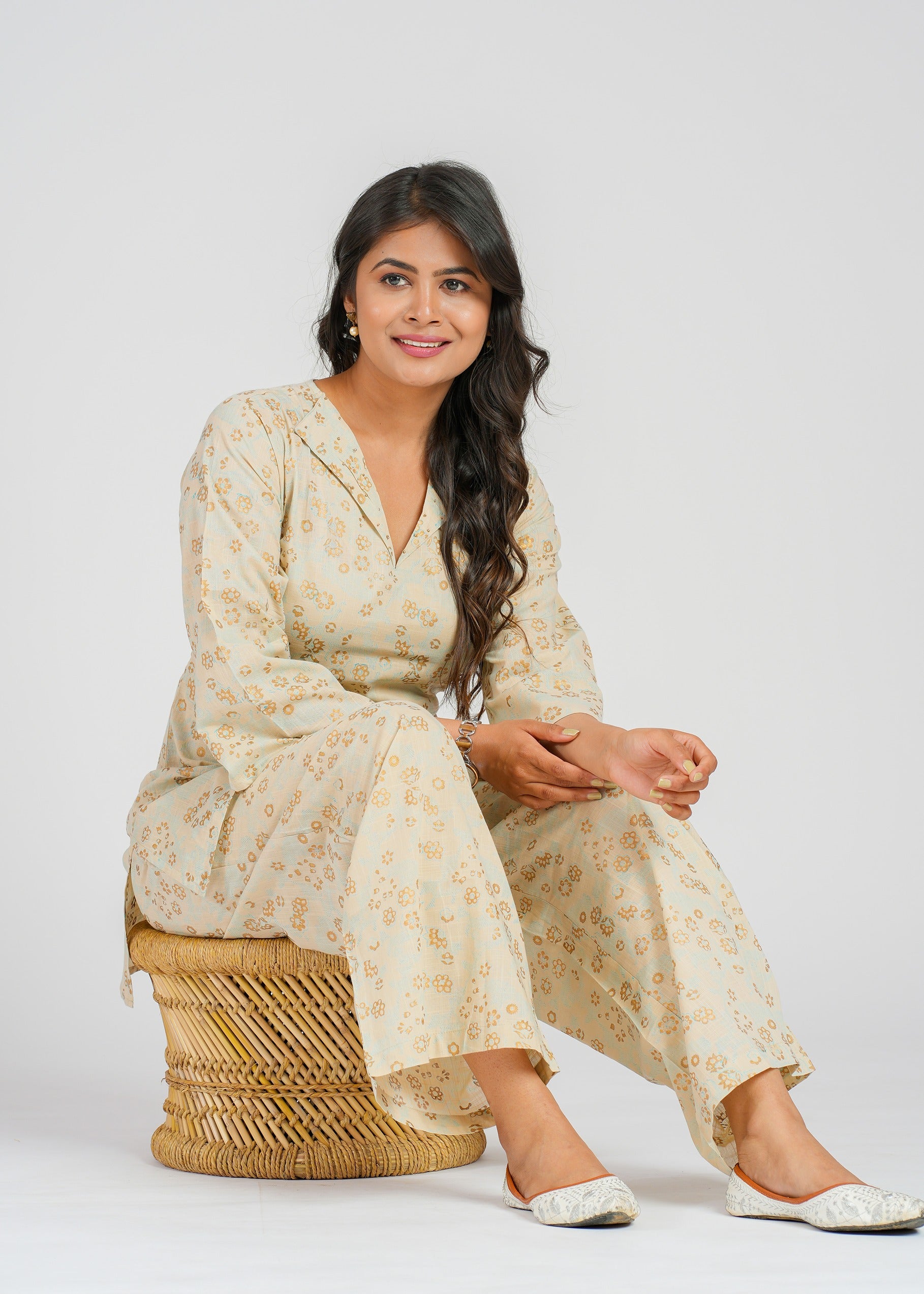 Golden Floral Co-Ord Set