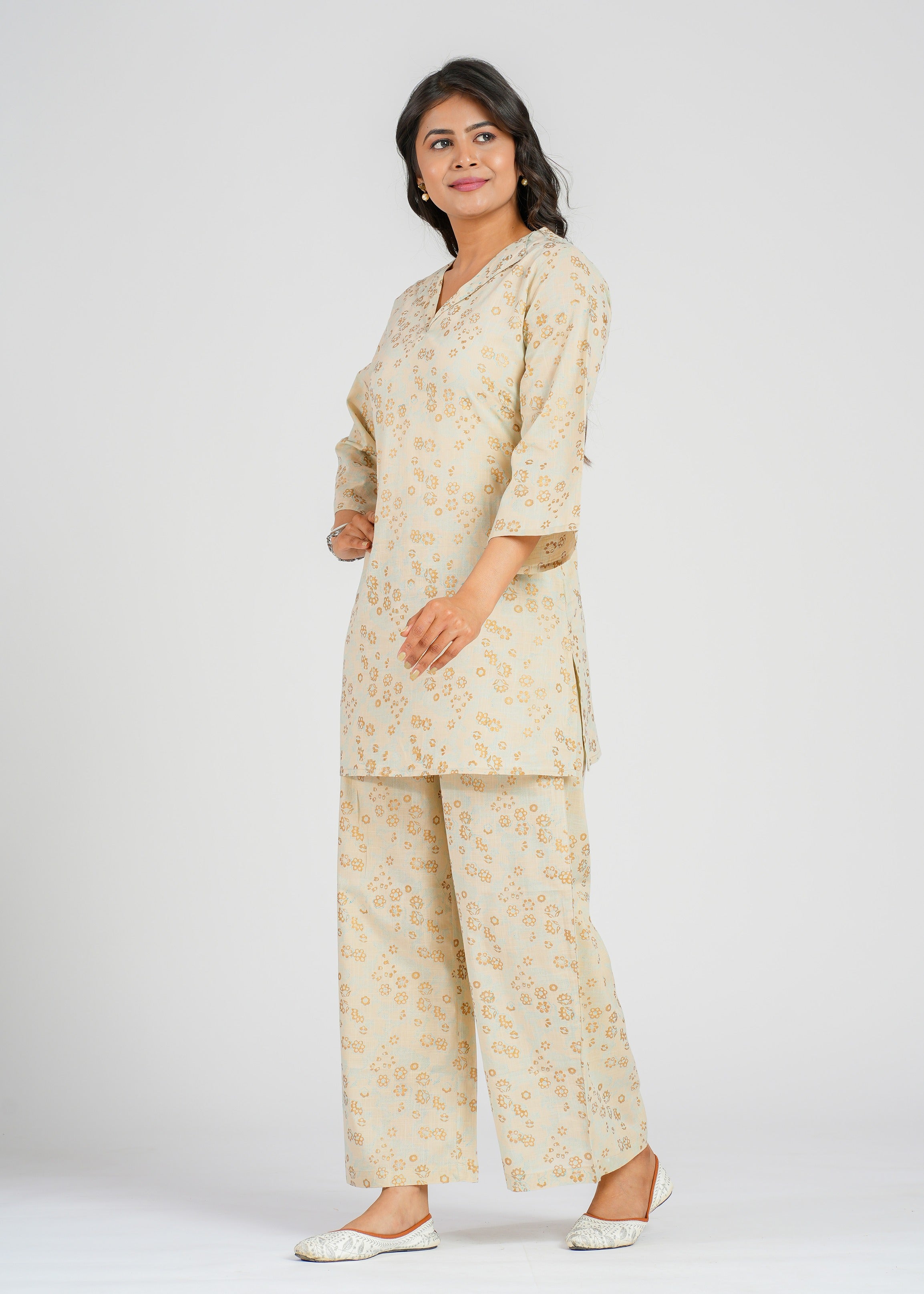 Golden Floral Co-Ord Set