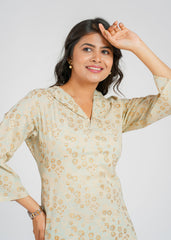 Golden Floral Co-Ord Set