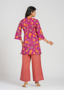 Magenta Floral Cotton Co-Ord set