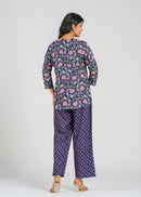 Midnight Bloom Cotton Co-Ord set