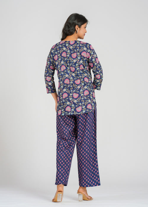 Midnight Bloom Cotton Co-Ord set