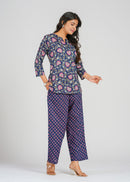 Midnight Bloom Cotton Co-Ord set