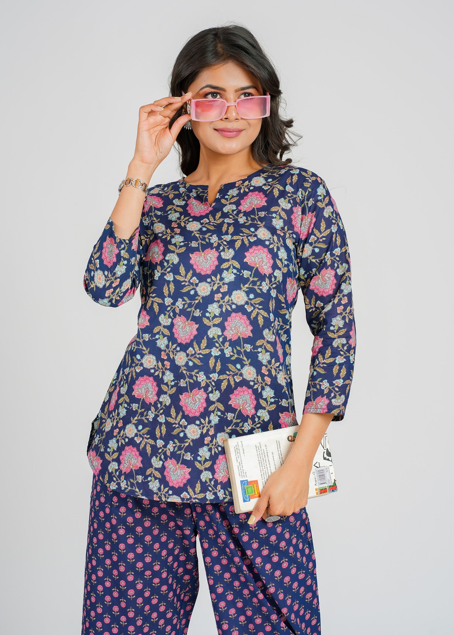 Midnight Bloom Cotton Co-Ord set
