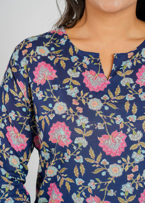 Midnight Bloom Cotton Co-Ord set