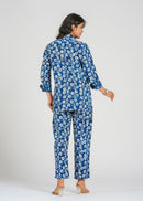 Blue Floral Vine Cotton Co-Ord set