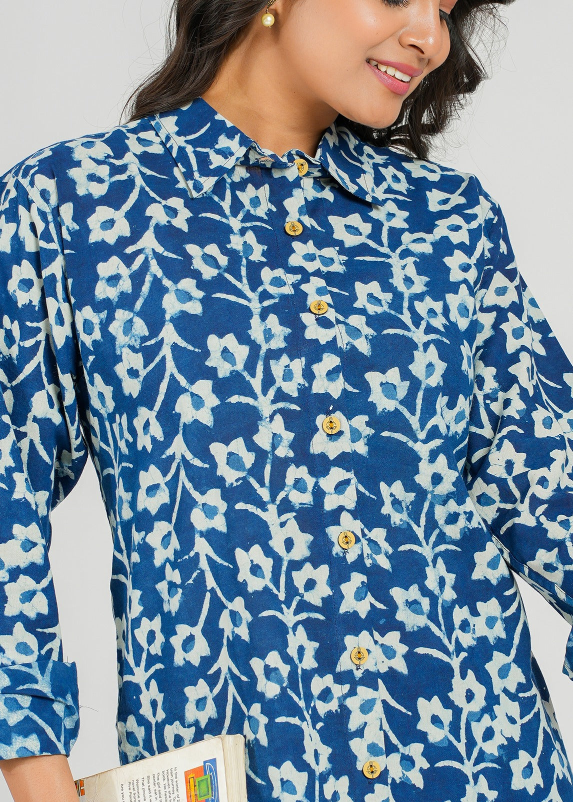 Blue Floral Vine Cotton Co-Ord set