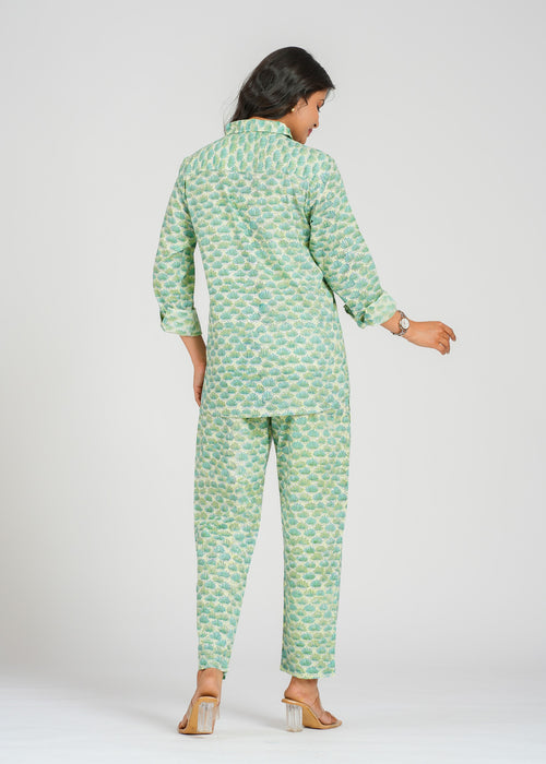 Green Lotus Printed Co-Ord