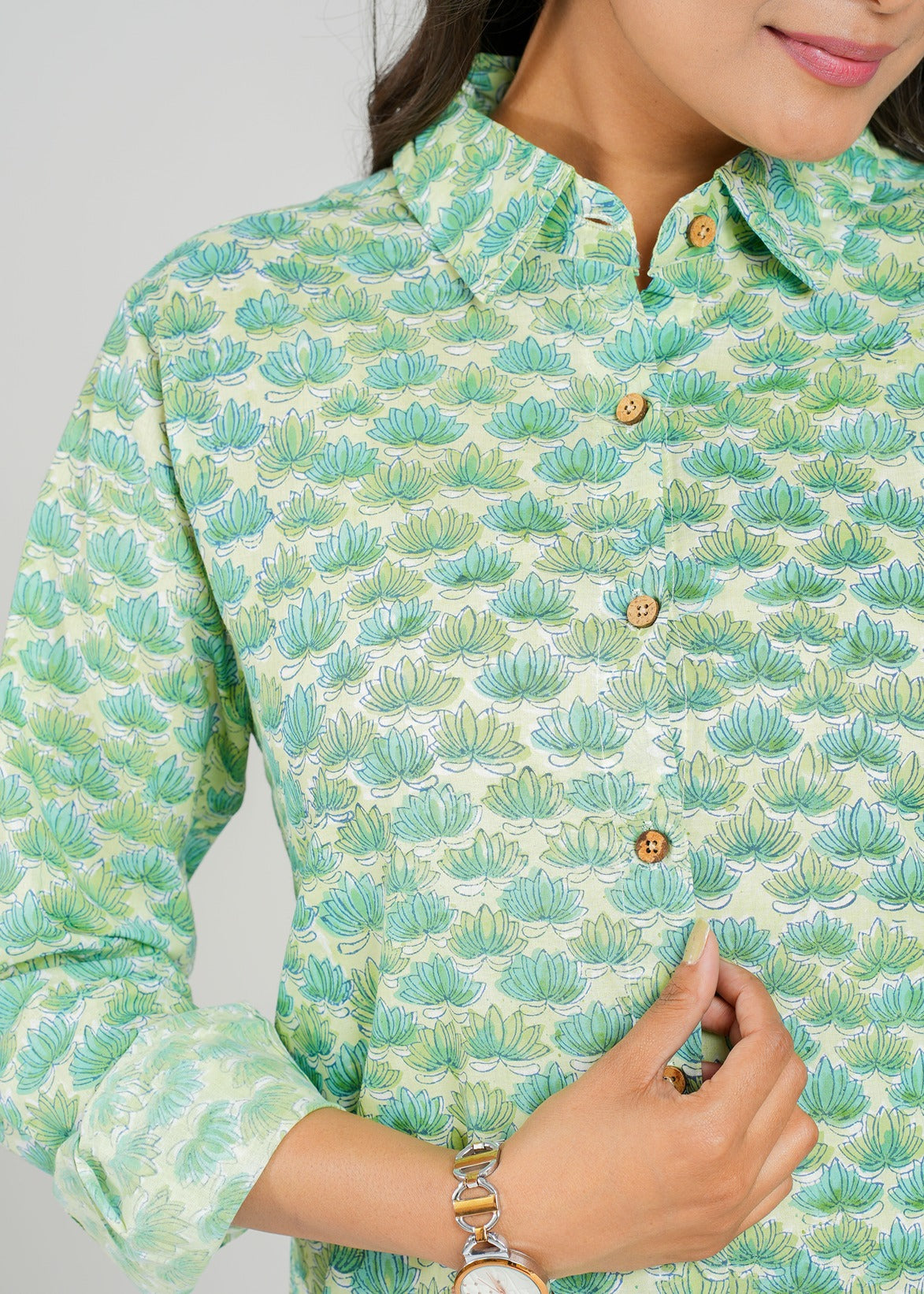 Green Lotus Printed Co-Ord