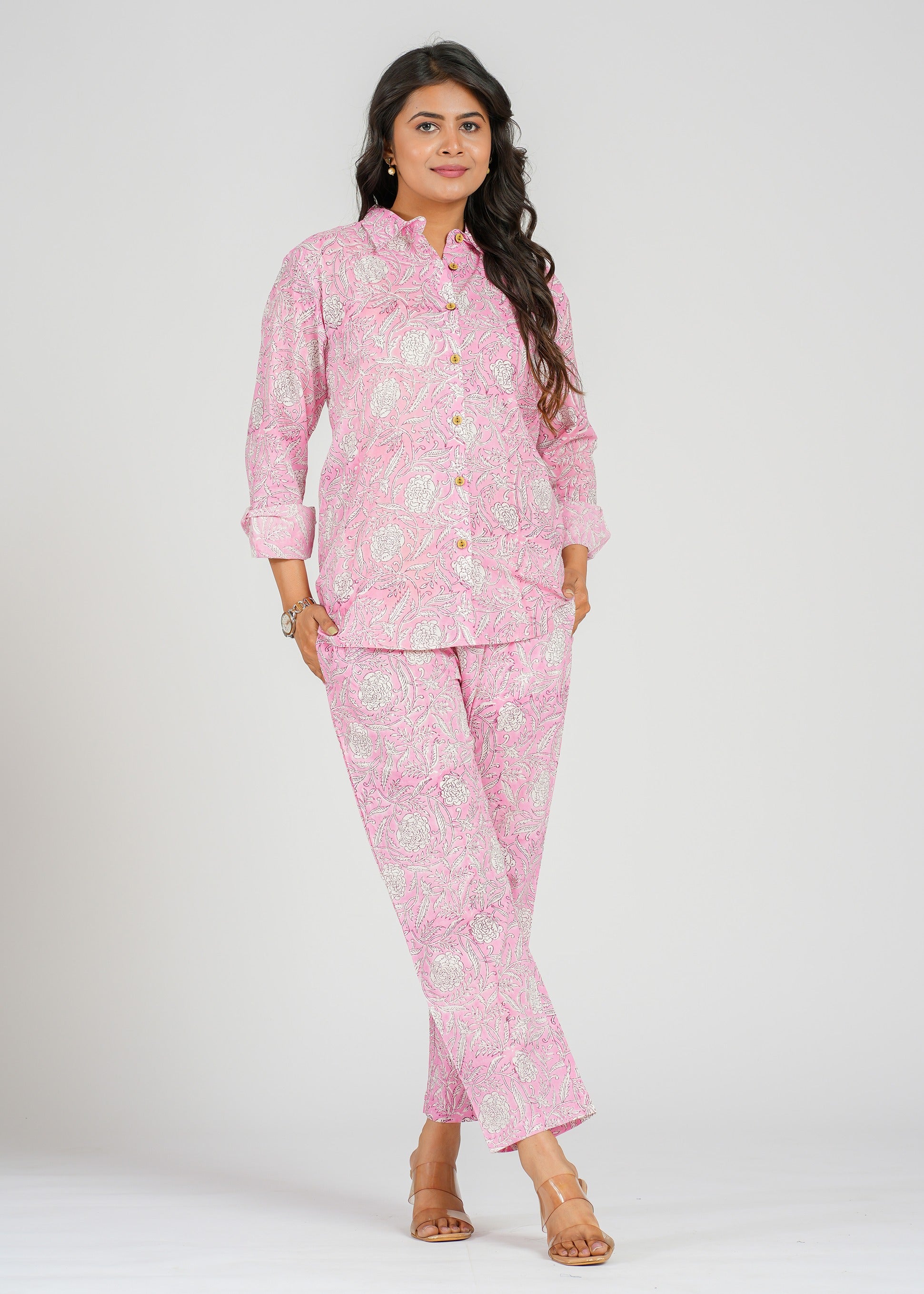 Pink Ivory Floral Printed Co-Ord set