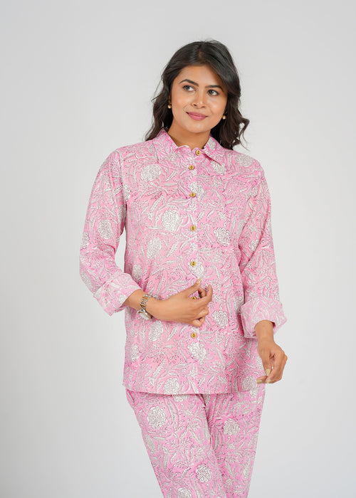 Pink Ivory Floral Printed Co-Ord set