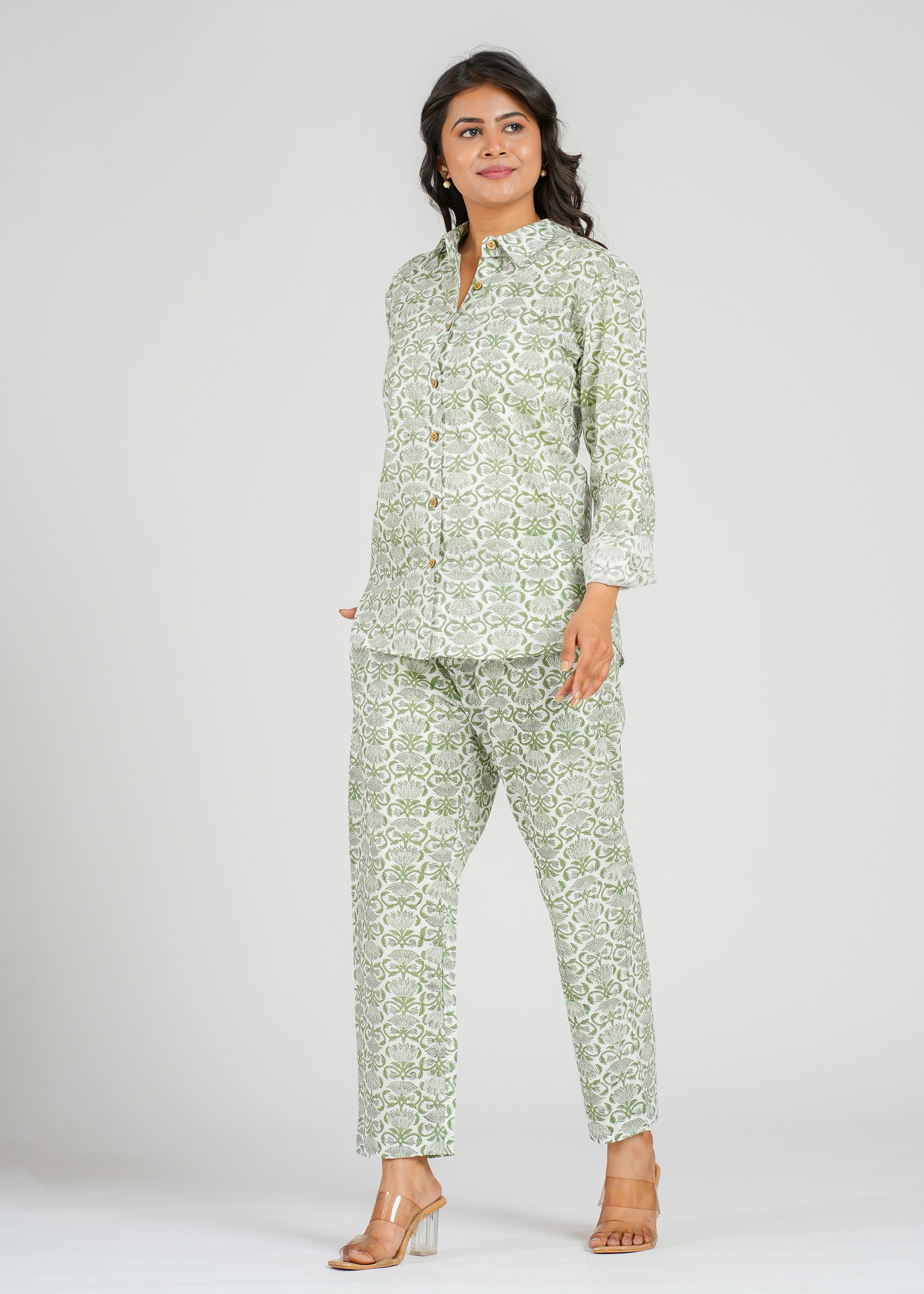 Grey Lotus Printed Co-Ord Set