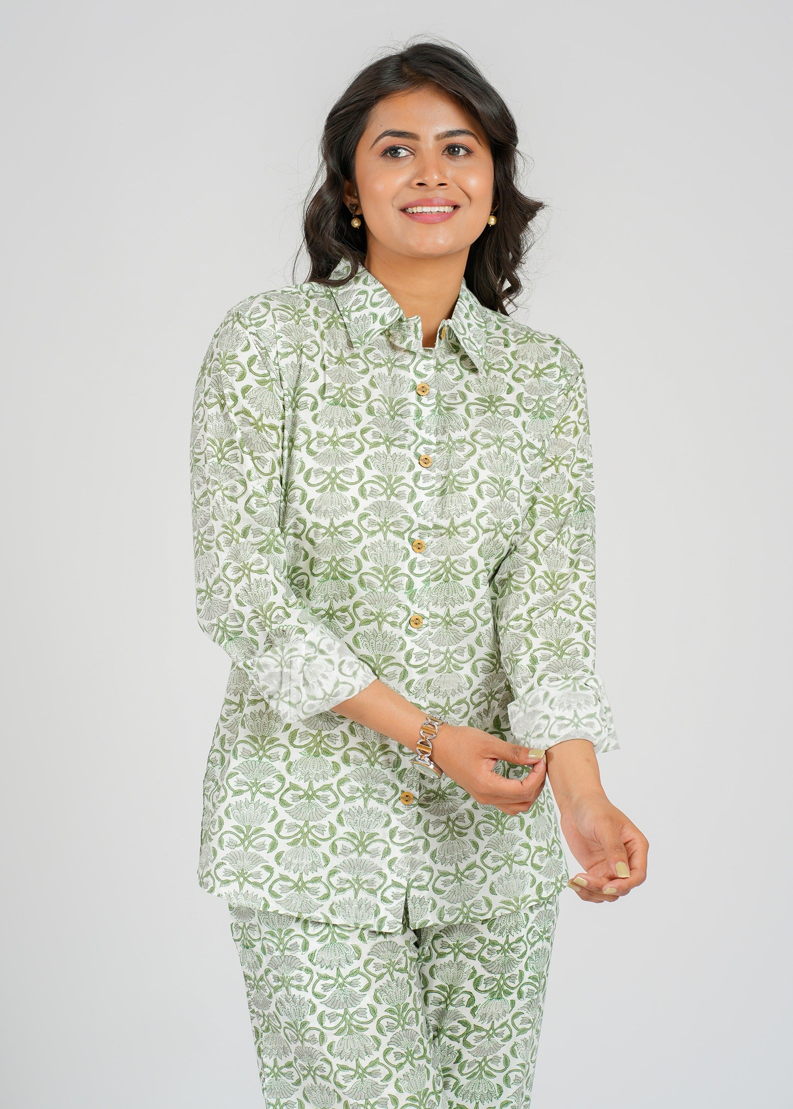 Grey Lotus Printed Co-Ord Set