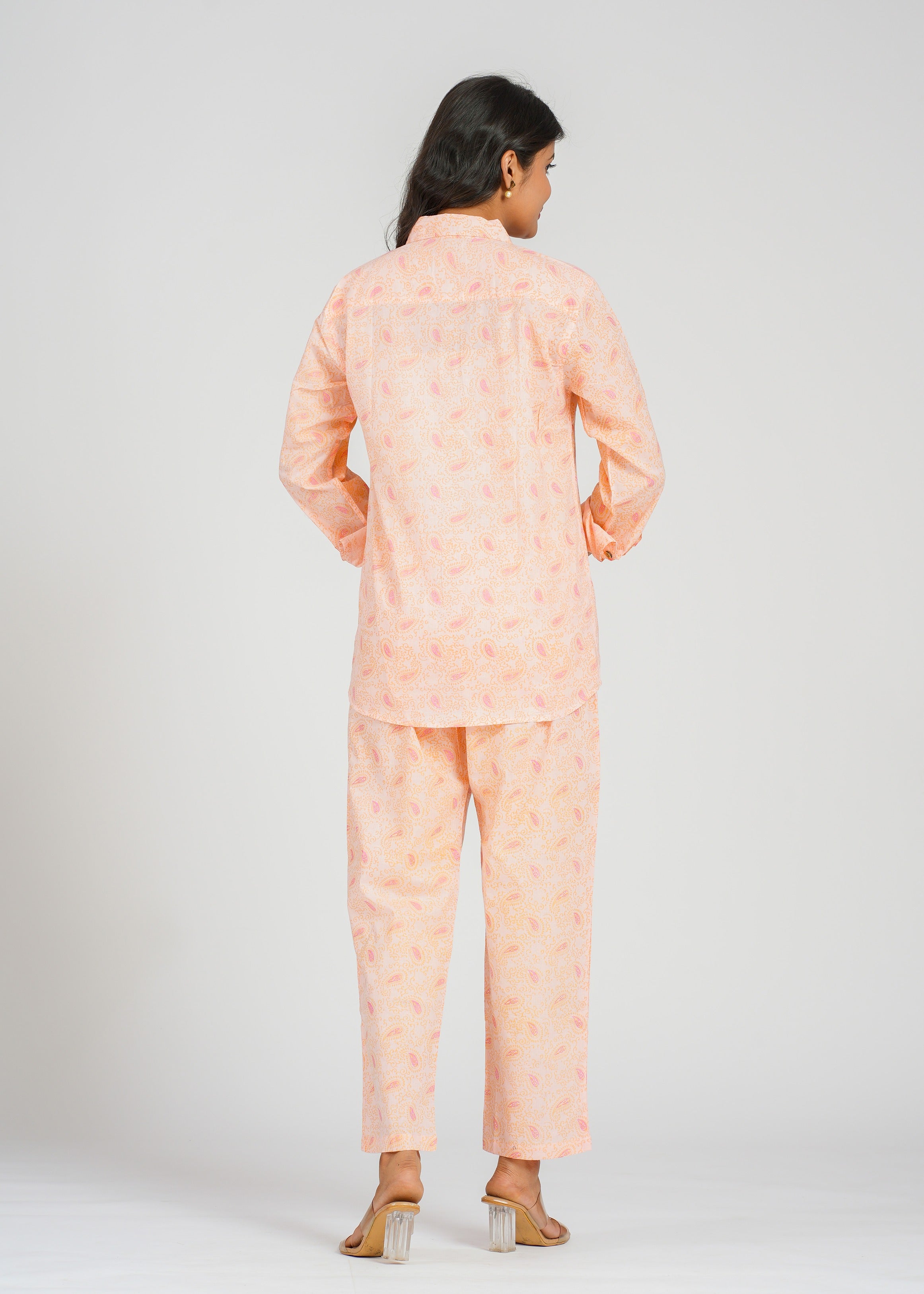 Orange Paisley Printed Co-Ord Set