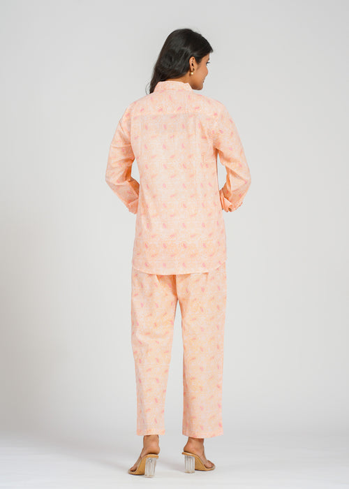 Peach Bloom Printed Co-Ord set