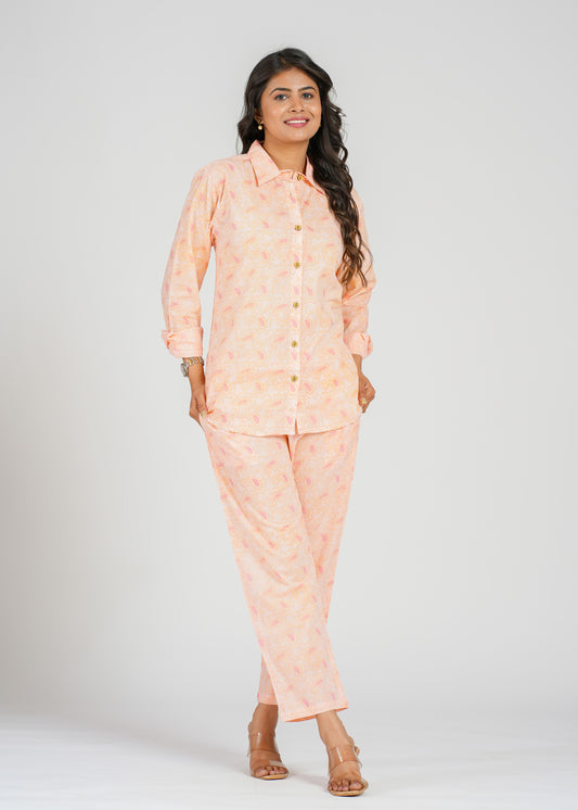 Orange Paisley Printed Co-Ord Set