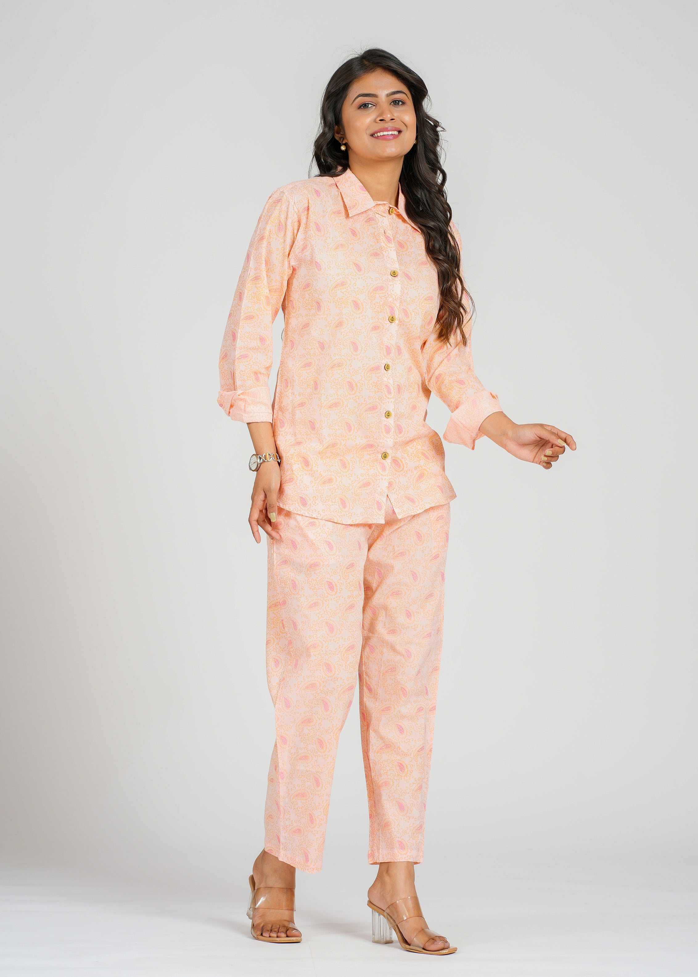Peach Bloom Printed Co-Ord set