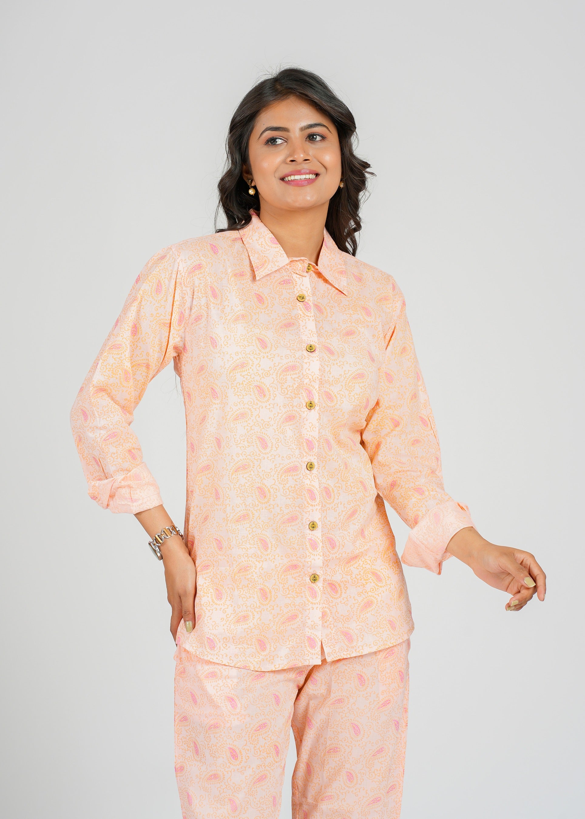 Orange Paisley Printed Co-Ord Set