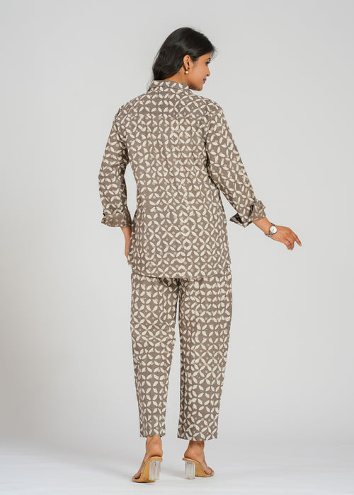 Mocha Petal Cotton Co-Ord Set