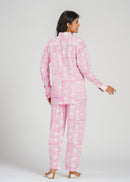 Pink Jaal Printed Cotton Co-Ord set