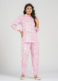 Pink Jaal Printed Cotton Co-Ord set