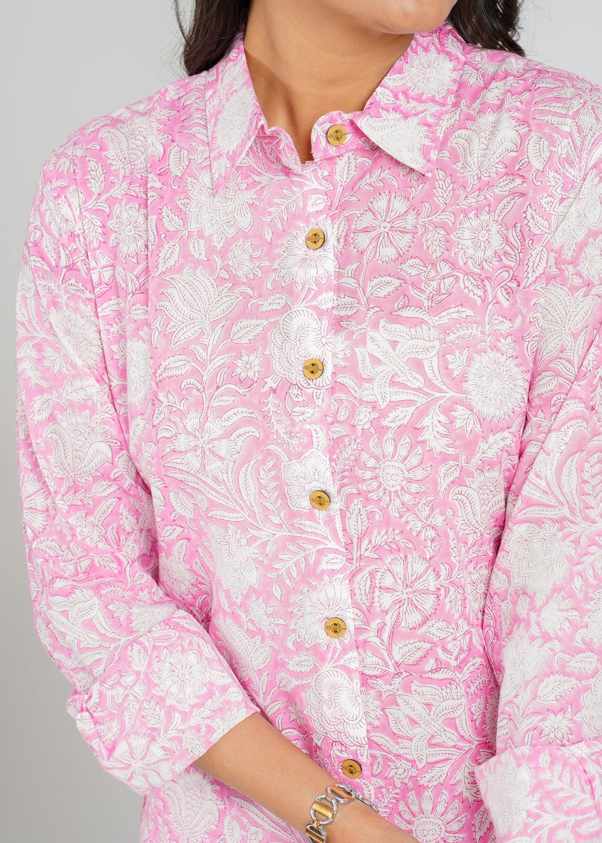 Pink Jaal Printed Cotton Co-Ord set