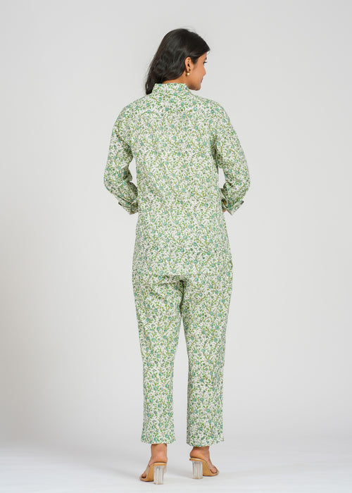 Mint Green Floral Printed Co-Ord set
