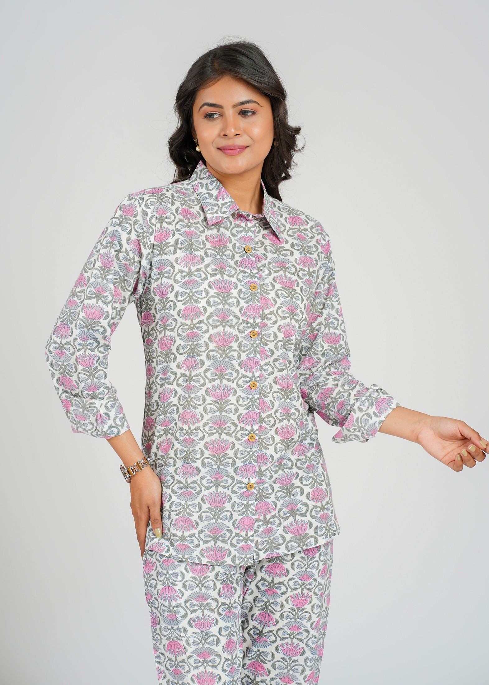Pink Lotus Printed Co-Ord Set