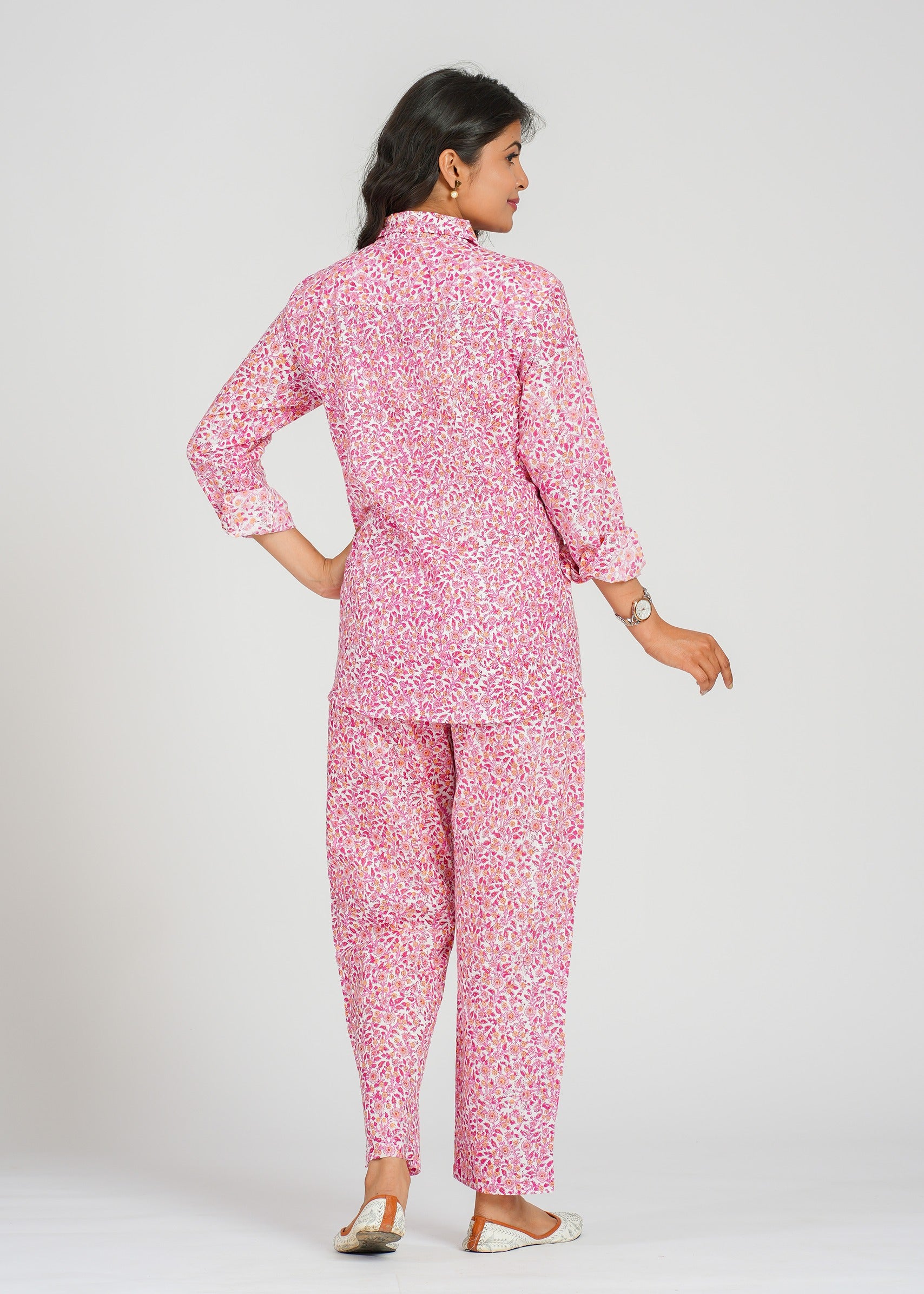 Peach Floral Printed Co-Ord Set