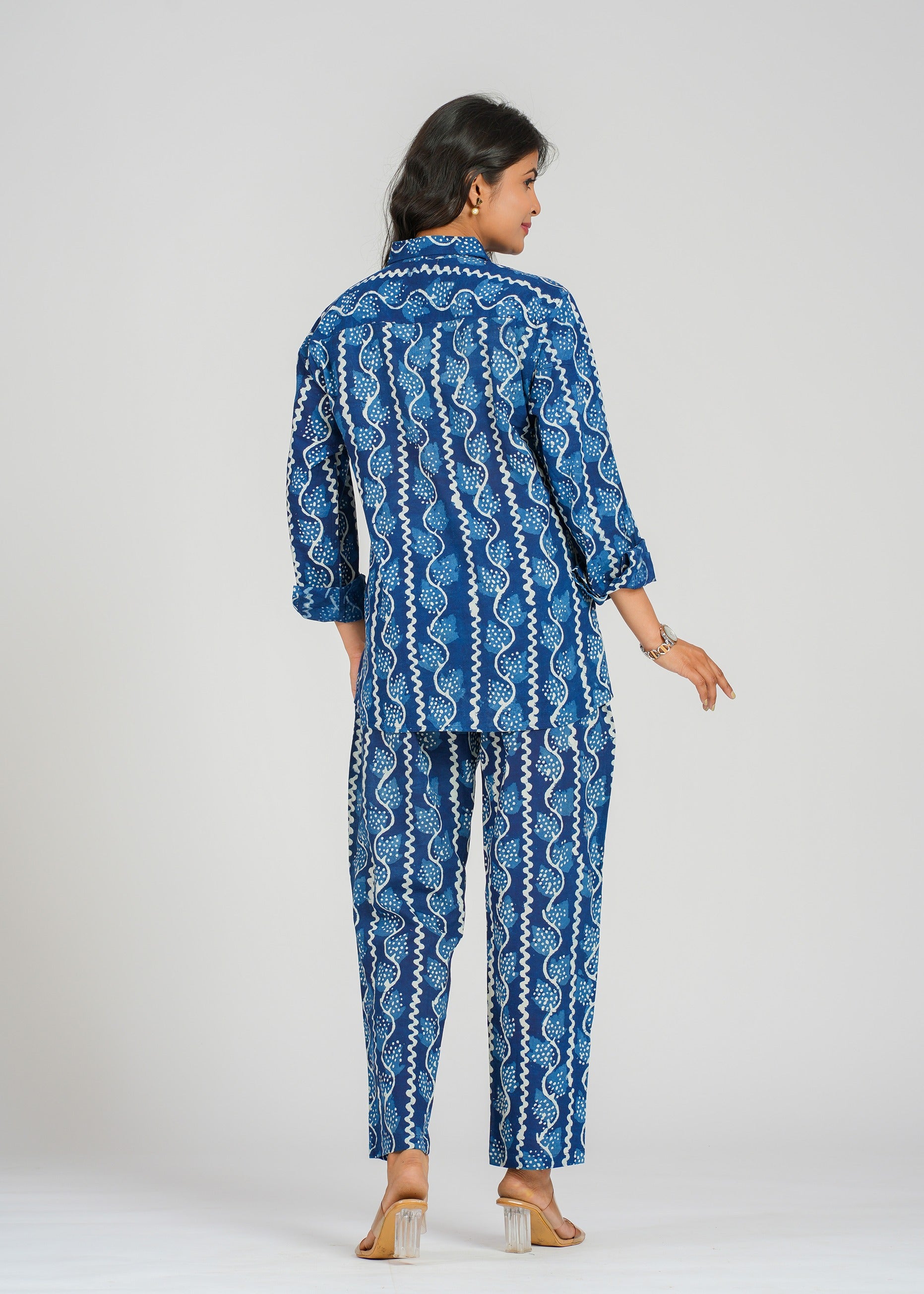 Natural Indigo Printed Co-Ord Set