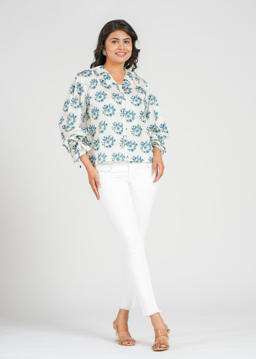 Anya Habotai Silk Top, Dune