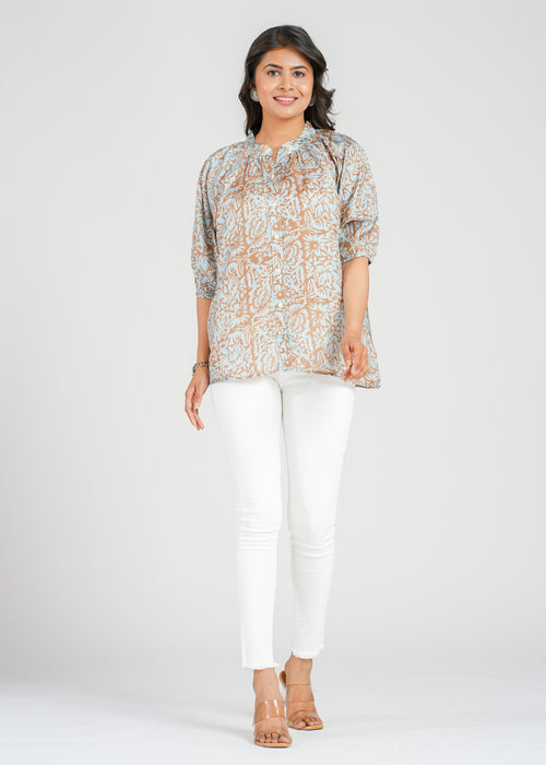 Barnett Habotai Silk Top, Riverbed
