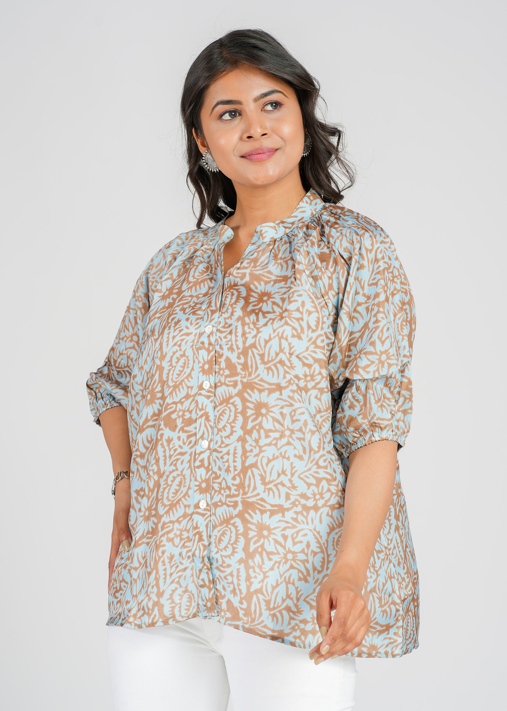 Barnett Habotai Silk Top, Riverbed
