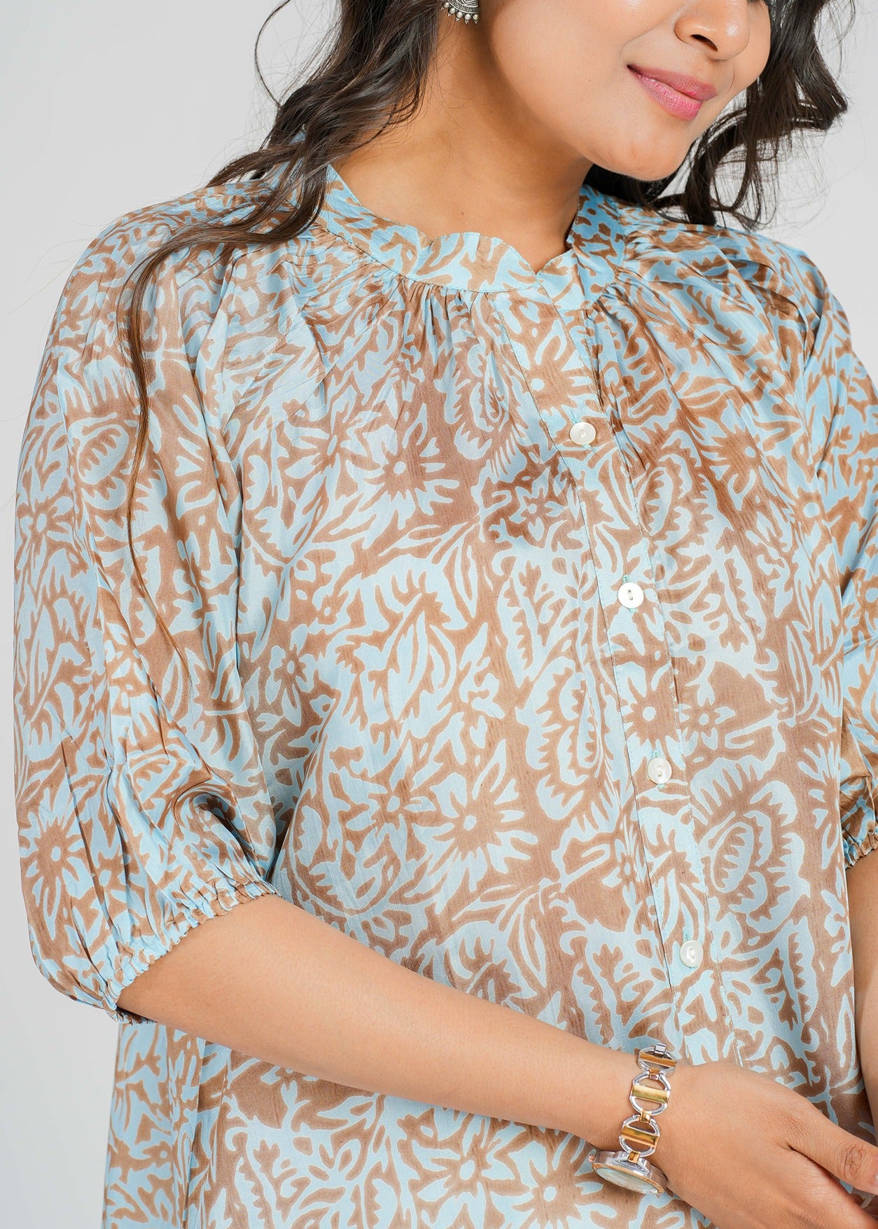Barnett Habotai Silk Top, Riverbed