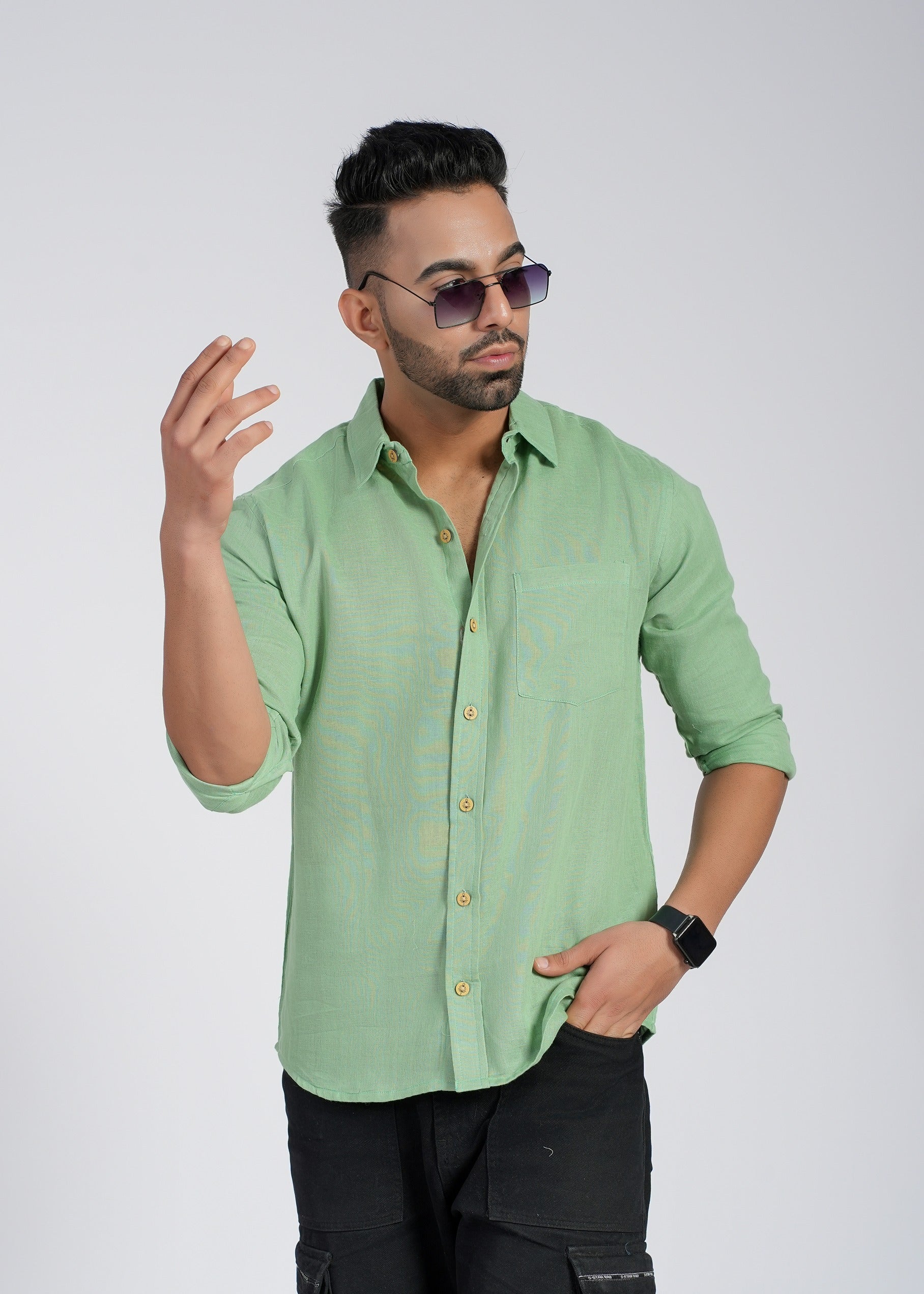 Cotton Flax Full Sleeve Shirt