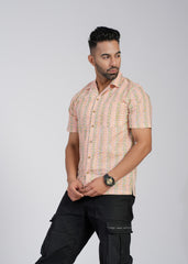 COTTON BLOCK PRINTED SLIM FIT SHIRT