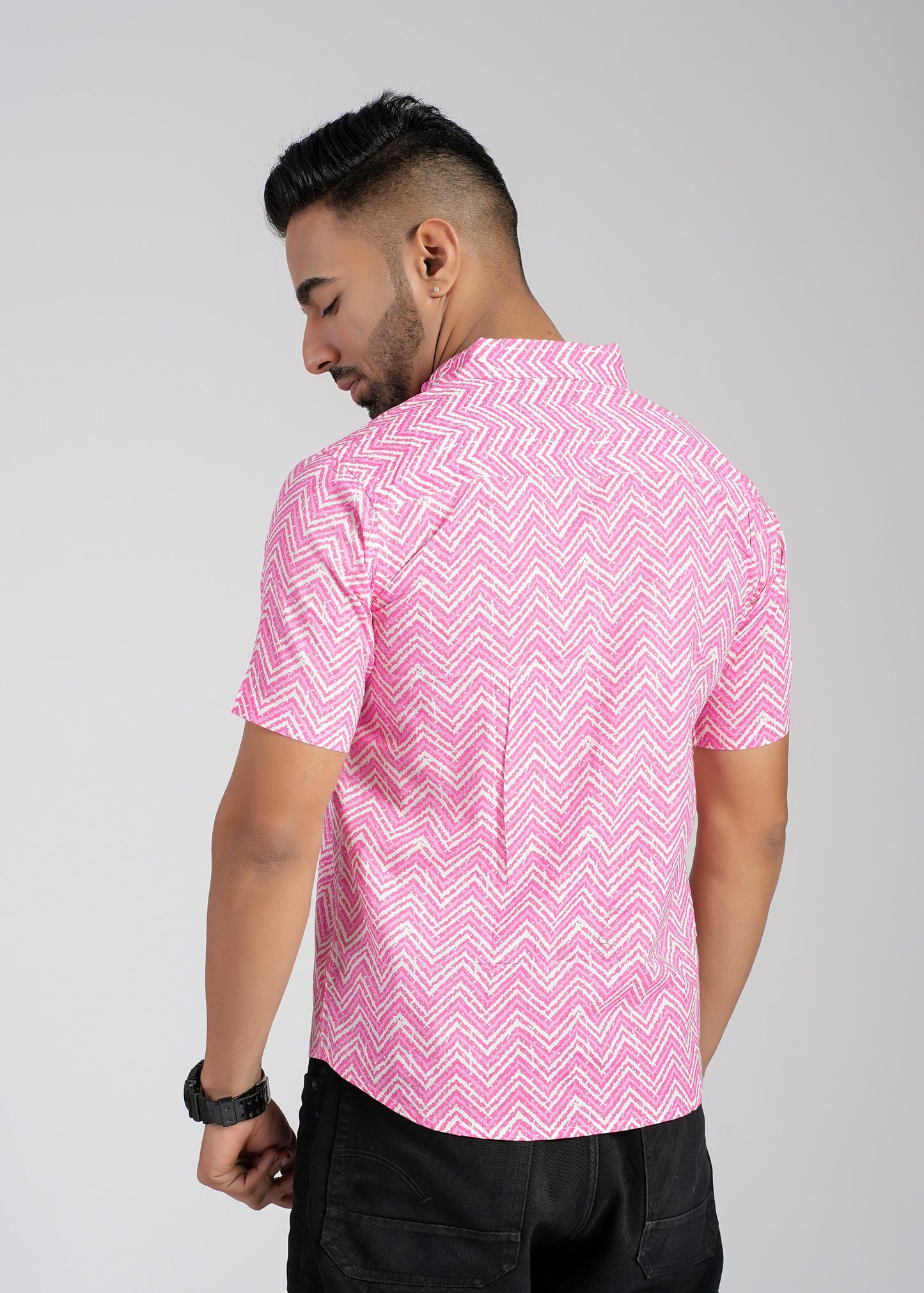 COTTON BLOCK PRINTED HALF SLEEVE SHIRT