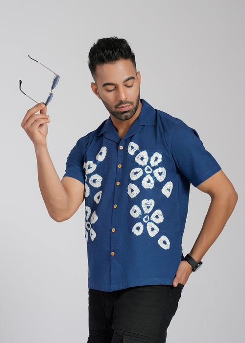 Cotton Shibori Hand Dyed Cotton Shirt