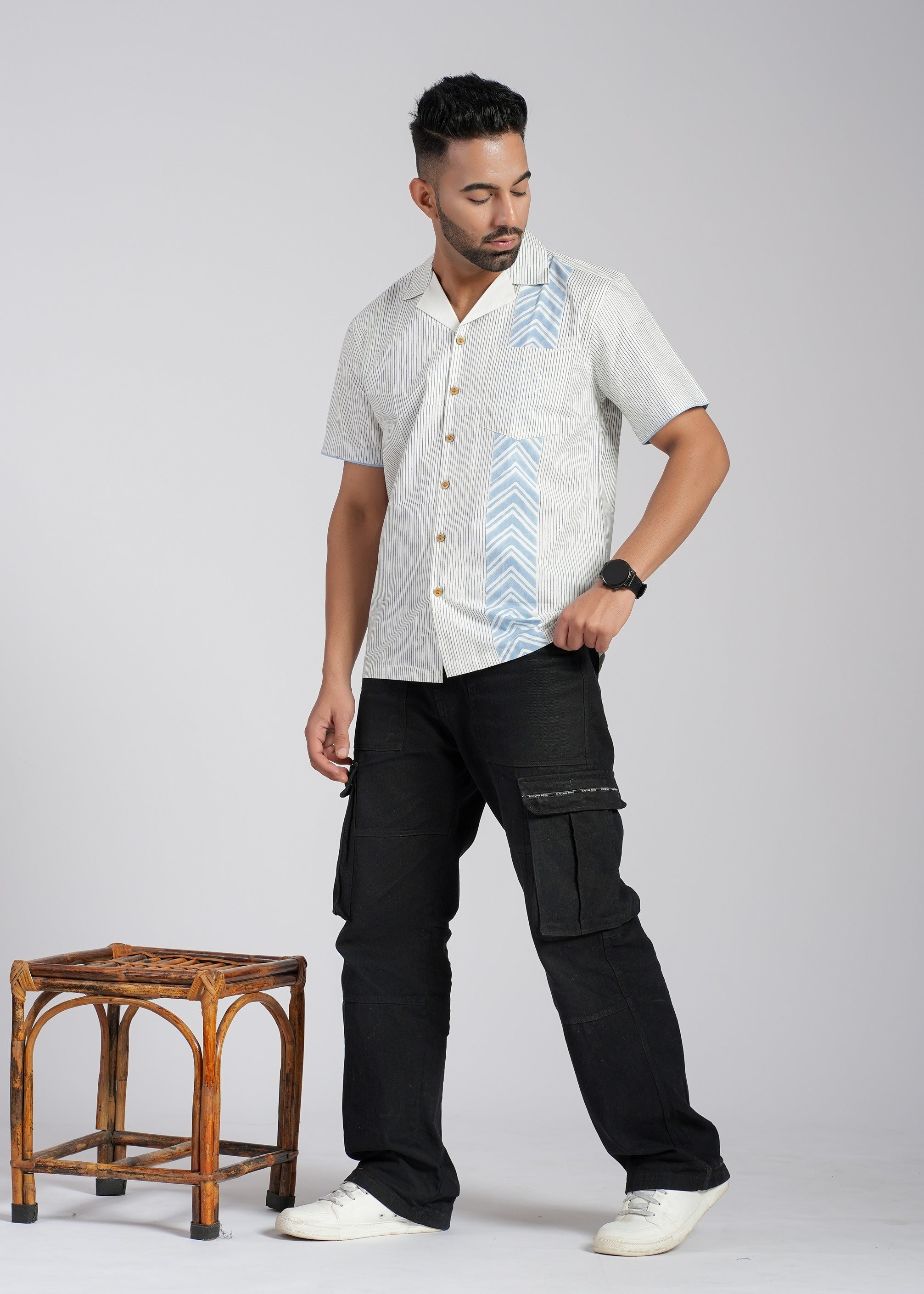 Cotton Poplin Half Sleeve Printed Shirt