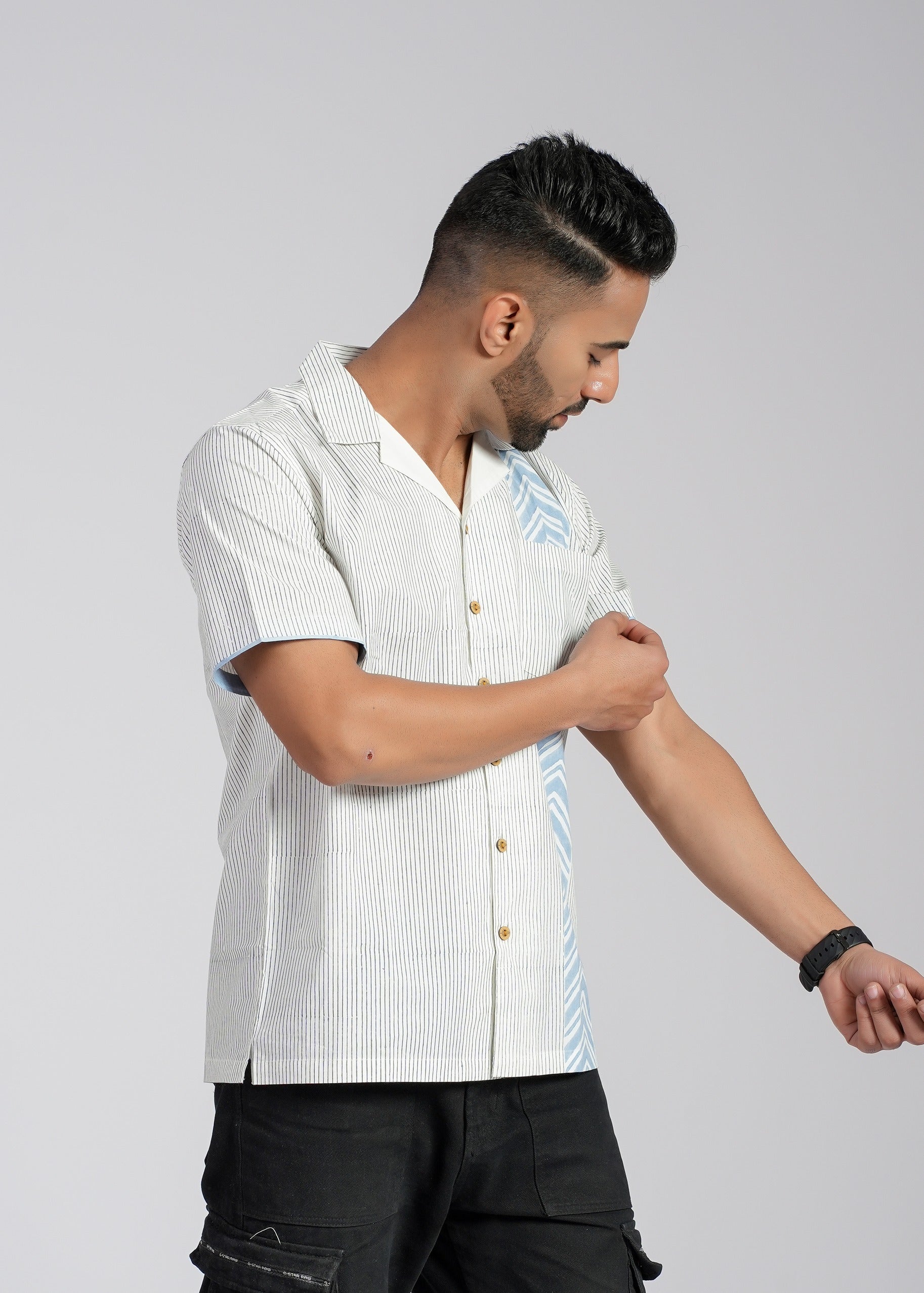 Cotton Poplin Half Sleeve Printed Shirt